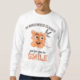 Moletom O Mundo Desdobra Sua Beleza Smiling Leaf Crewneck