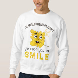 Moletom O Mundo Desdobra Sua Beleza Smiling Leaf Crewneck