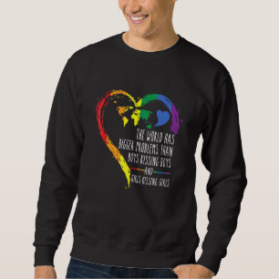Moletom O Mundo Tem Problemas Maiores Lgbtq Aliado Gay Les