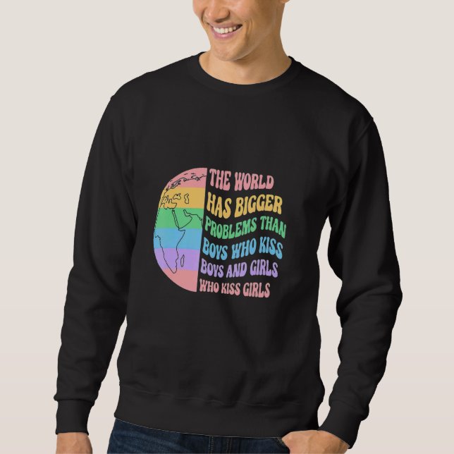 Moletom O Mundo Tem Problemas Maiores No Arco-Íris Lgbt (Frente)