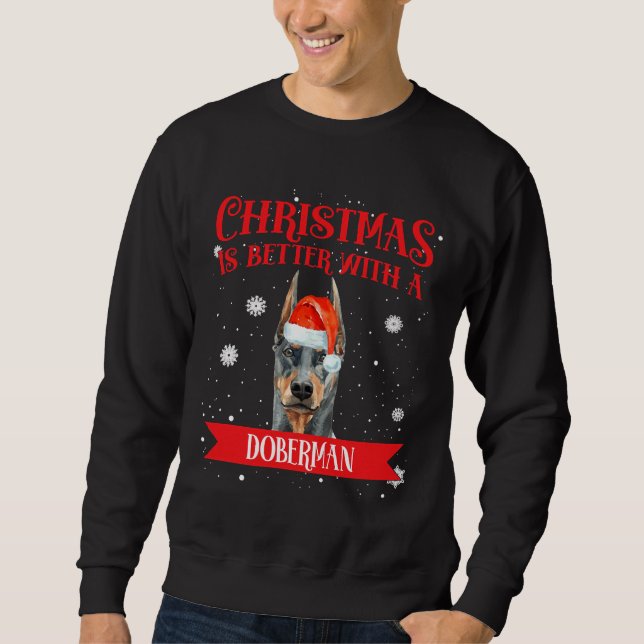 Moletom O Natal É Melhor Com Um Doberman 265 (Frente)