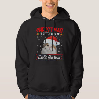 Moletom O Natal É Melhor Com Um Gato De Ar Curto Exótico M