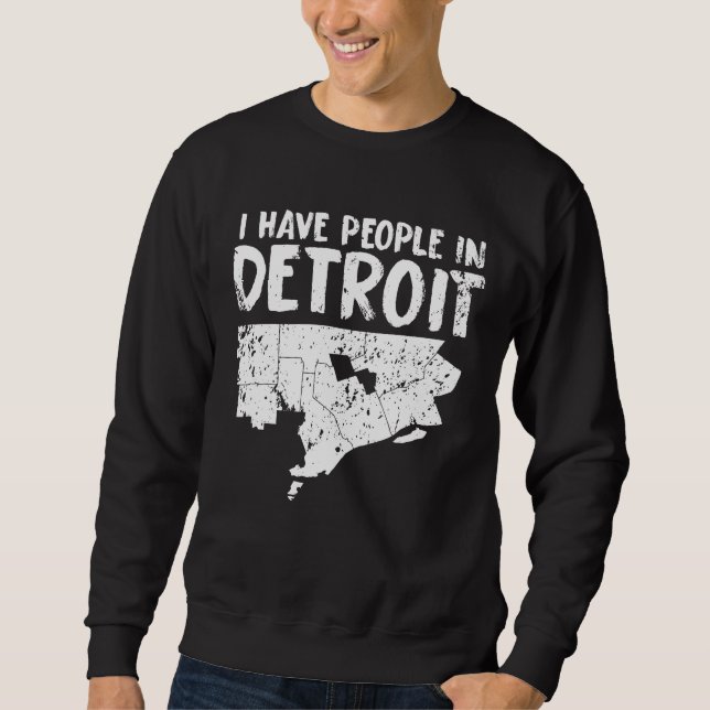 Moletom O presente Michigan engraçado de Detroit é casa (Frente)