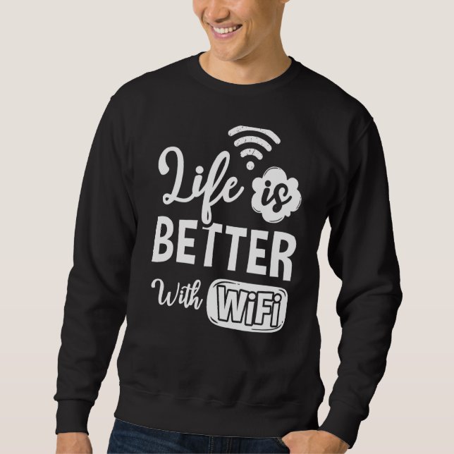 Moletom O Roteador Wifi - Internet - Senha Aspas Computado (Frente)