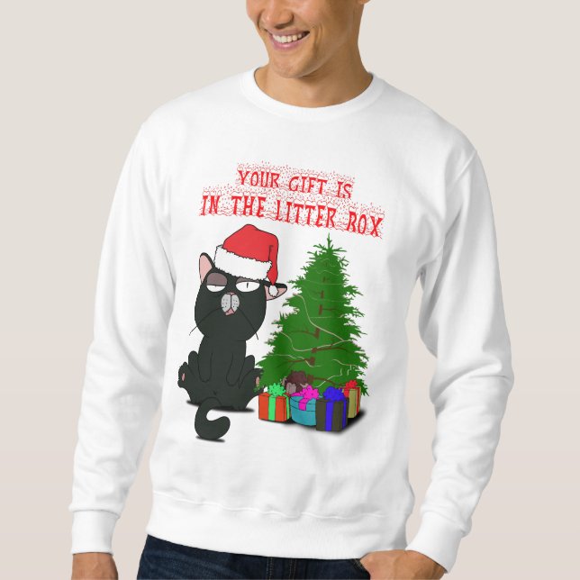 Moletom O SEU PRESENTE ESTÁ NA CAIXA DE LITTER, Meowy Catm (Frente)