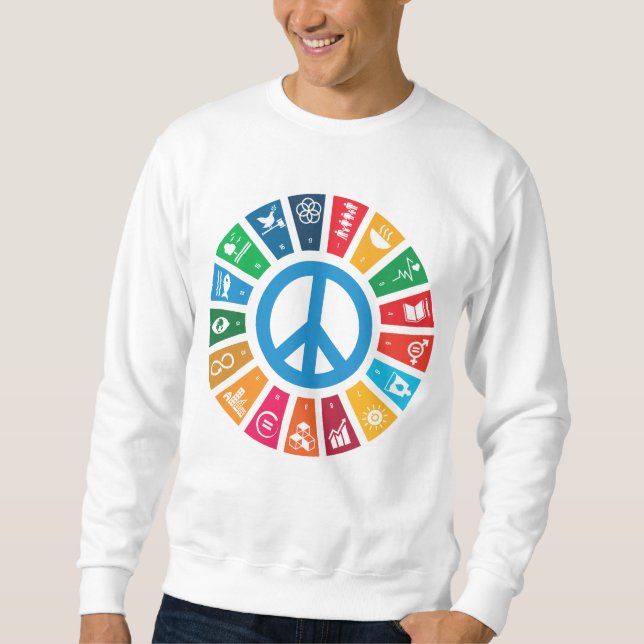 Moletom Objetivos de Sustentabilidade da Paz Global Inspir (Frente)