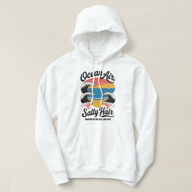 Moletom Ocean Air Saly Hair Surf Beach Design (Frente do Design)
