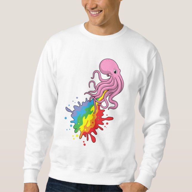 Moletom Octopus com arco-íris (Frente)