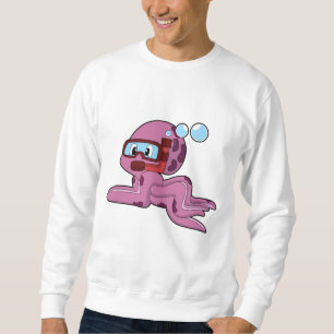 Moletom Octopus como mergulhador com Snorkel