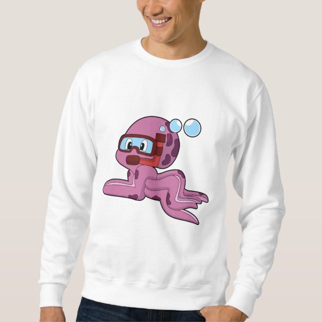 Moletom Octopus como mergulhador com Snorkel (Frente)
