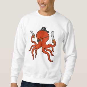 Moletom Octopus como pirata com espada e faca
