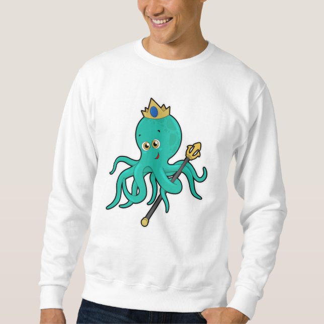 Moletom Octopus como rei com Trident (Frente)