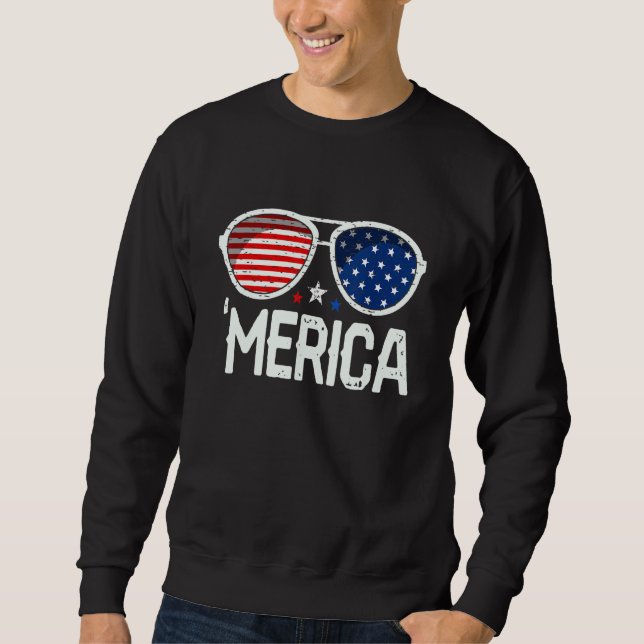 Moletom Óculos de Sol 4 de Julho Meninos Meninas Merica Ho (Frente)