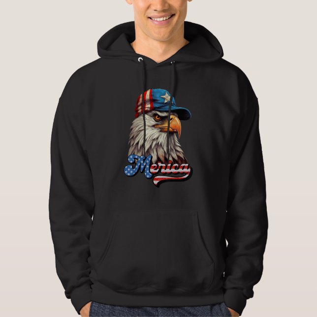 Moletom Óculos de Sol Águia Mullet Merica 4 De Julho EUA A (Frente)