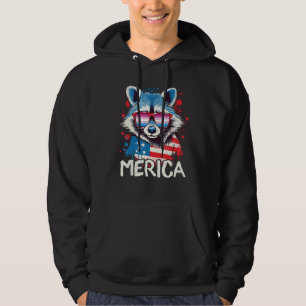 Moletom Óculos de Sol Bigender Raccoon Merica 4 de Julho