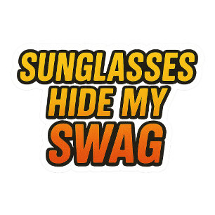 Moletom Óculos de Sol Escondem Meu Swag – Adesivo de Atitu
