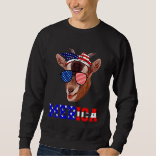 Moletom Óculos de sol Merica Goat Orgulho 4 De Julho