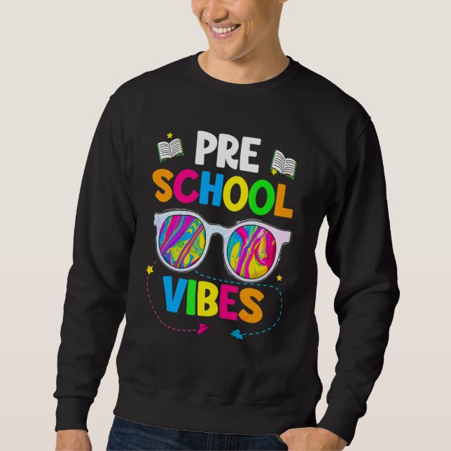 Moletom Óculos de Sol Primeiro Dia de Pré-Escola Vibrações (Frente)