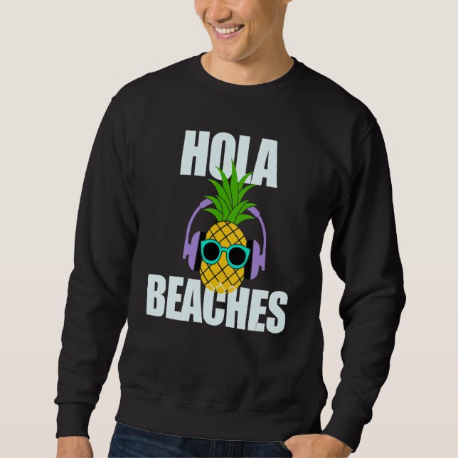Moletom Óculos-Sol de Abacaxi de Verão - Hola - Praias 4 (Frente)