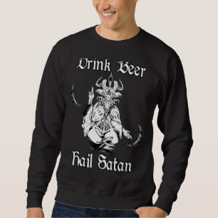 Moletom Oculto Gótico Satânico do Baphomet Beer Hail Satã