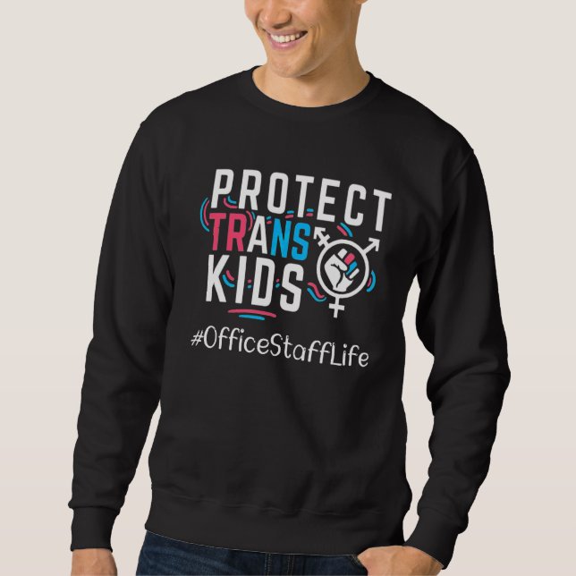 Moletom Office Funcionarios Protect Trans Kids Transgender (Frente)