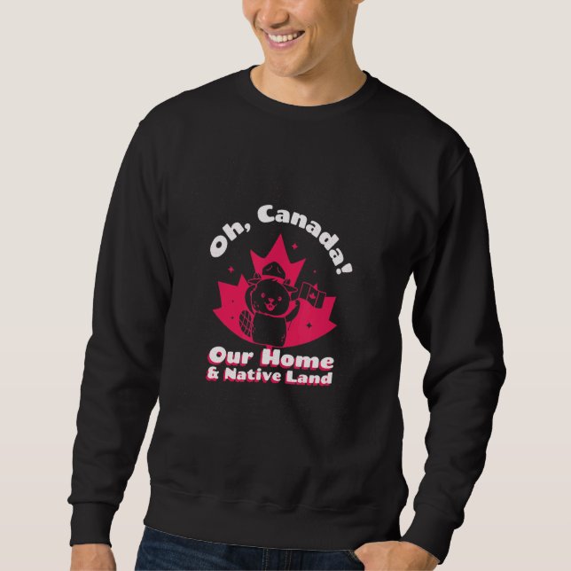 Moletom Oh Canada vintage maple leaf beaver Canadá (Frente)