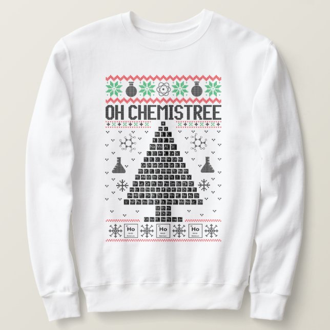 Moletom "Oh Chemistree" Química Pun de Natal (Frente do Design)