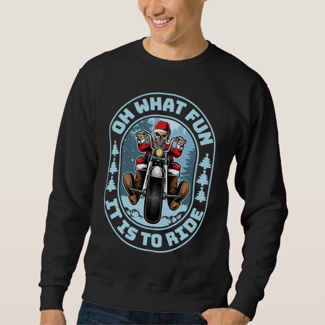 Moletom Oh Que Diversão É Andar De Moto Biker Natal (Frente)