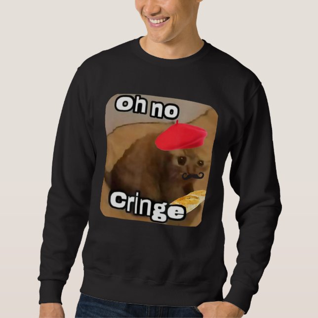 Moletom Oh, sem cringe Gato francês Bagueira T Internet Ca (Frente)
