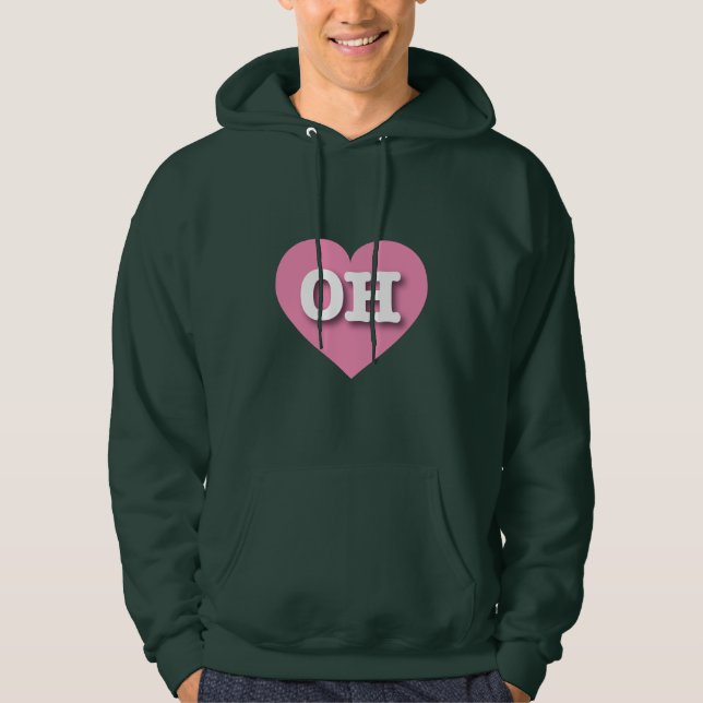 Moletom Ohio Pink Heart - Eu amo OH (Frente)