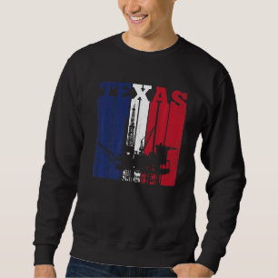 Moletom Oil Rig Texas Us Flag Oilfield Worker Rig Drill