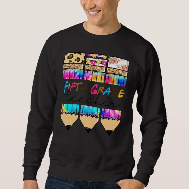 Moletom Olá Lápis Tie Dye Leopardo da Quinta Série  Profes (Frente)