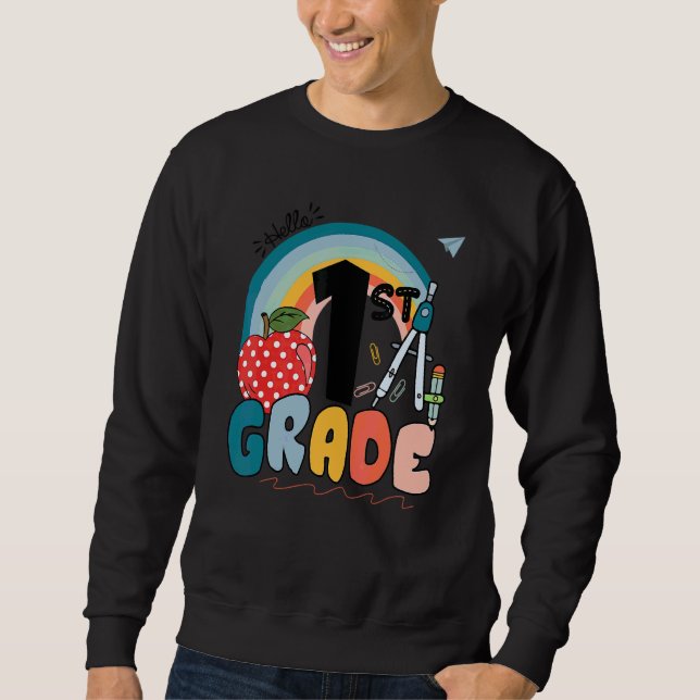 Moletom Olá Professora Boho Arco-íris 1ª Série (Frente)