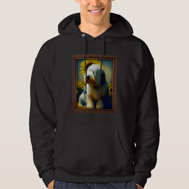 Moletom Old English Sheepdog Painting Sunflower Flower Mom (Frente)