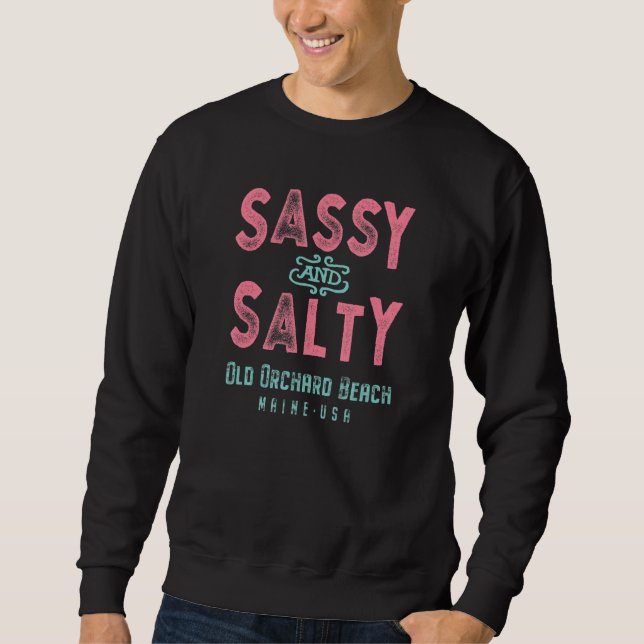 Moletom Old Orchard Beach Maine Sassy e Salty (Frente)