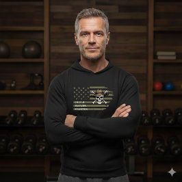 Moletom Older Slower Smarter American Flag Skull Hoodie