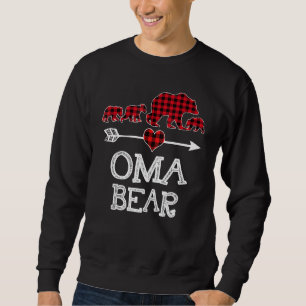 Moletom Oma Bear Christmas Pajama Red Xadrez Família Buffa