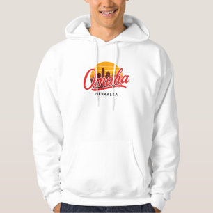 Moletom Omaha Nebraska Skyline Sunset Vintage Retro City