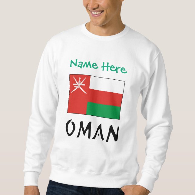 Moletom Oman Bandeira Omanita Verde Personalizada  (Frente)