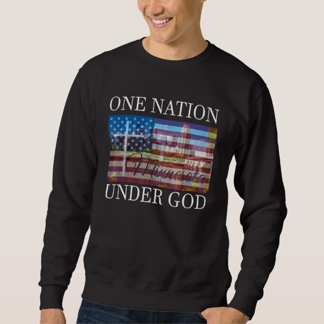 Moletom One Nation Sob Deus Minnesota American (Frente)