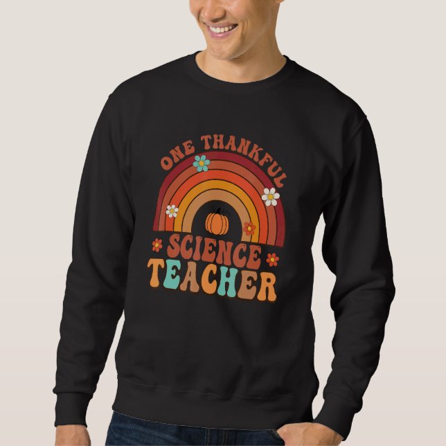 Moletom One Thankful Science Teacher Groovy Thanksgiving R (Frente)