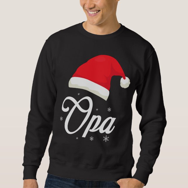 Moletom Opa Santa Claus Hat Xmas Snow Christmas Grandpa (Frente)