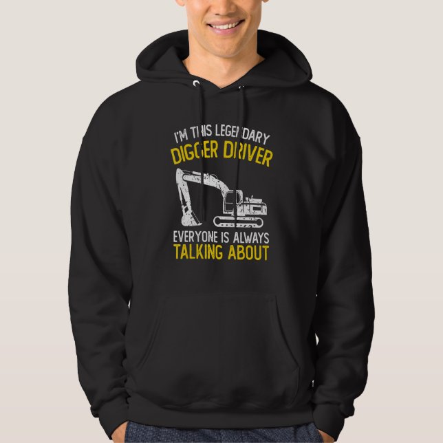 Moletom Operador de Equipamento Pesado do Mens Excavator (Frente)