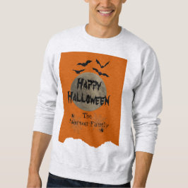 Moletom Orange Black Spooky Bats Modern Happy Halloween