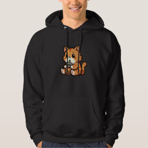 Moletom Orange Tabby Cat Bubble Tea Pet Funny Boba