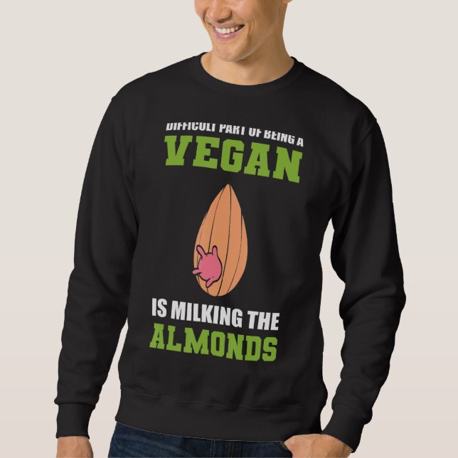 Moletom Ordenhando as Amêndoas Vegetariano (Frente)