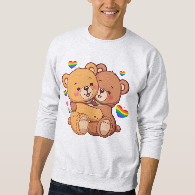 Moletom Orgulho Bears Hugging - Amor é Amor (Frente)