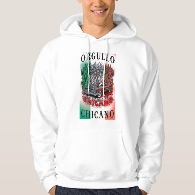 Moletom Orgulho Chicano Camisola com Capuz  (Frente)