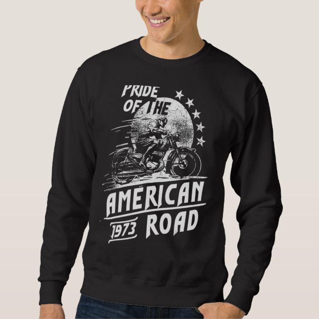 Moletom Orgulho Da Estrada Americana De Moto De 1973 (Frente)