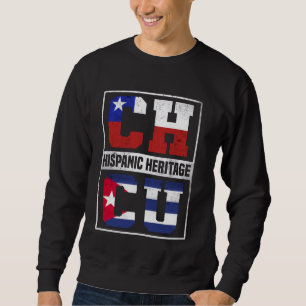 Moletom Orgulho do Mês do Patrimônio Hispânico Cubano Chil